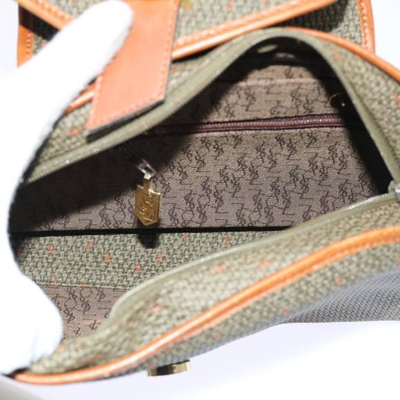 SAINT LAURENT Clutch Bag PVC Leather Brown Auth ar10315 - Picture 11 of 16